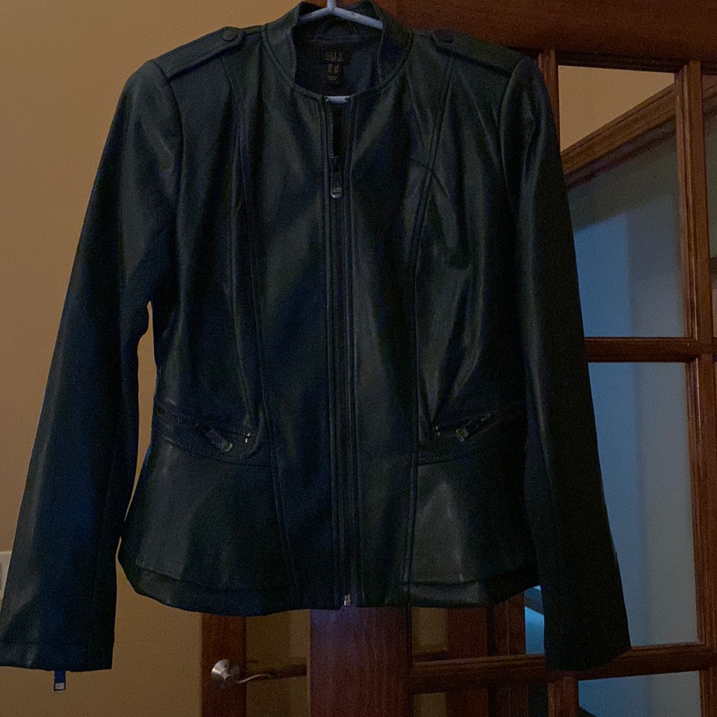 Brand New Green Gili Faux Leather Jacket